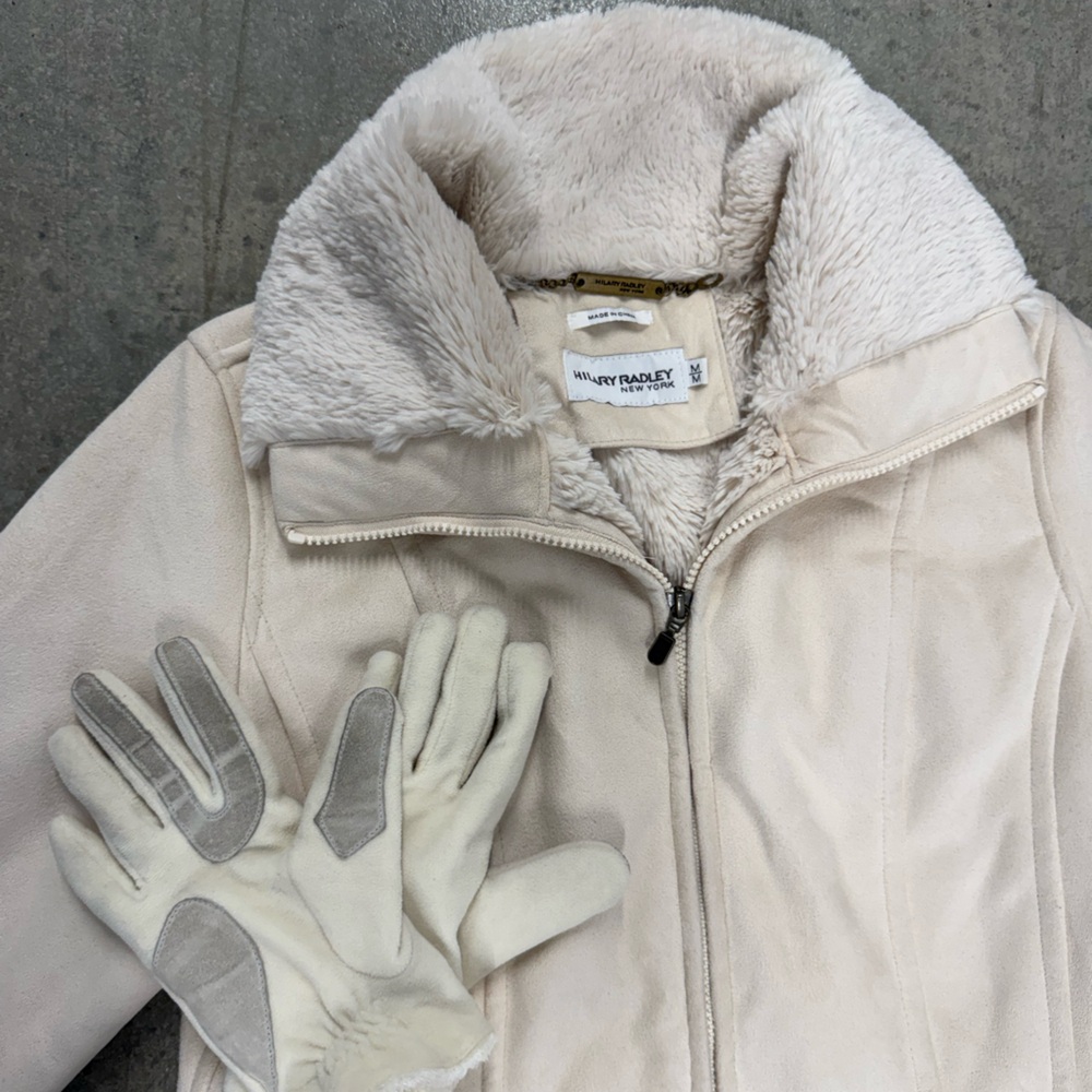 Weatherproof Cream Teddy Jacket with Faux Fur - Picture 3 of 4